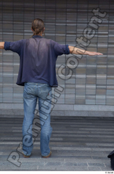 Whole Body Man T poses White Casual Slim Standing Street photo references